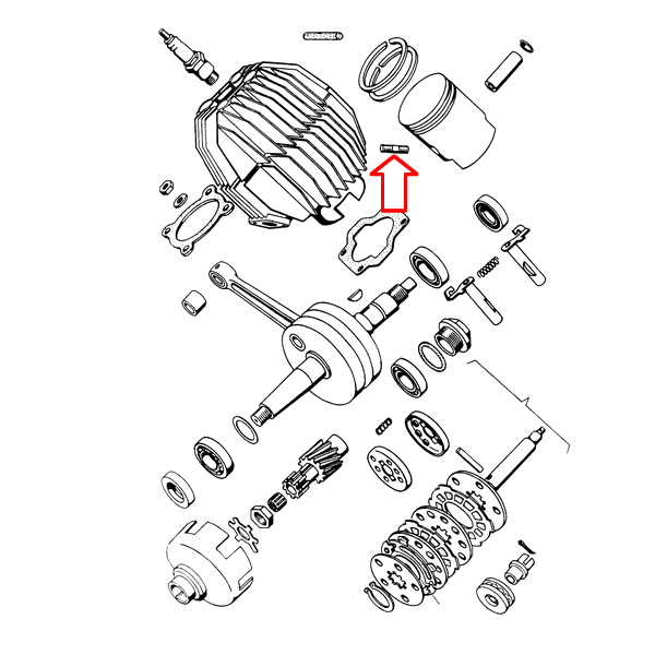 Brezon auspuha Tomos BT50 M7x26 mm