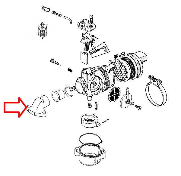 Grlo karburatora Tomos APN6 Dellorto