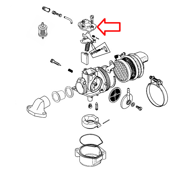 Poklopac šibera Dellorto karburatora Tomos Aluminijumski