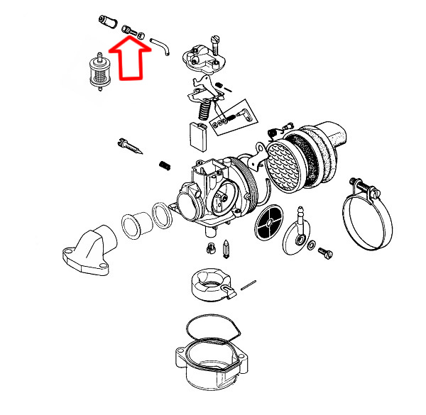 Šraf za štelovanje sajle Dellorto karburatora Tomos