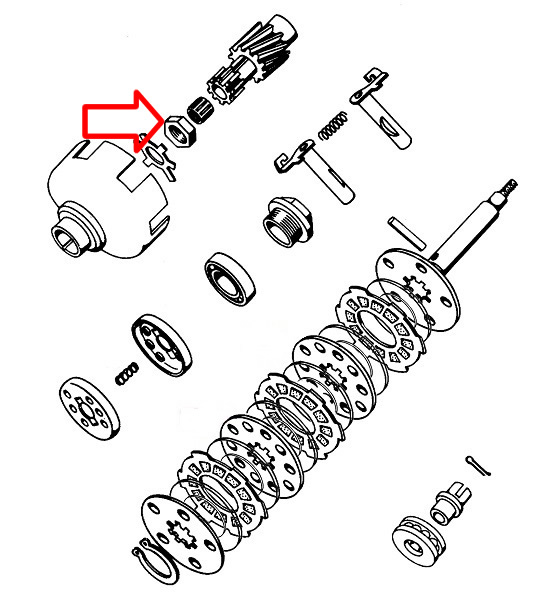 Matica kvačila Tomos APN M14x1 mm levi navoj