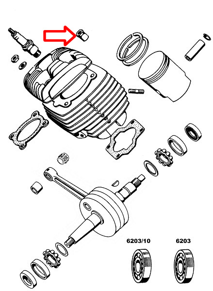 Matica dupla cilindra Tomos APN M7x17 mm