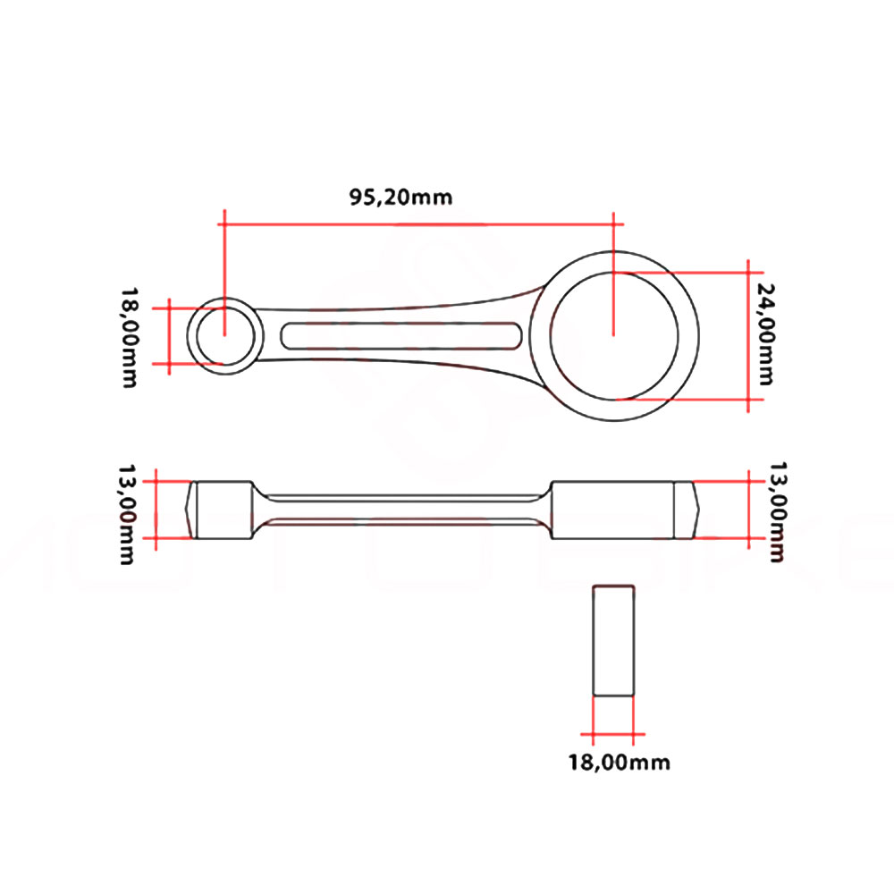 Klipnjača Tomos CTX80 E90 fi 14 mm CKR