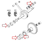 Semerinzi motora Tomos A3 A35 A5 set