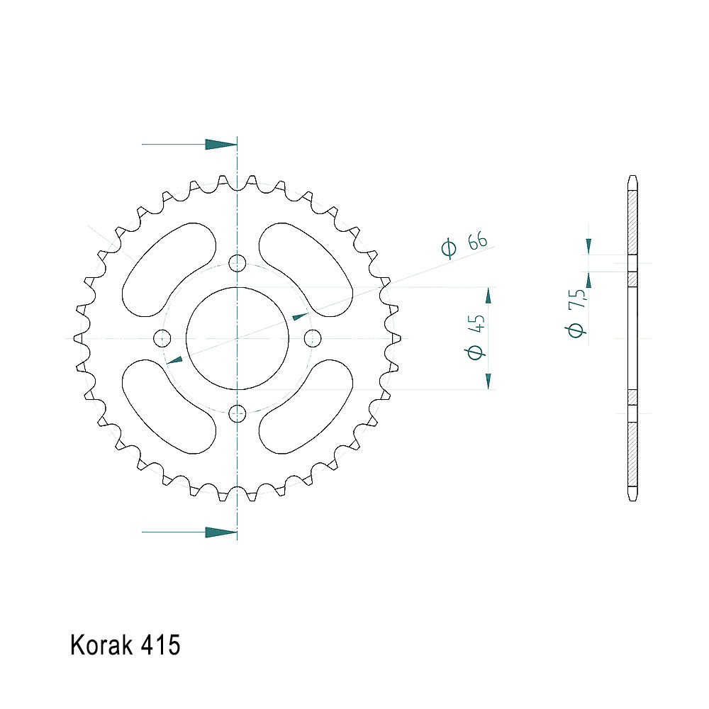 Lančanik Tomos APN zadnji 34 zuba