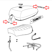 Gumica ispod rezervoara Tomos E90