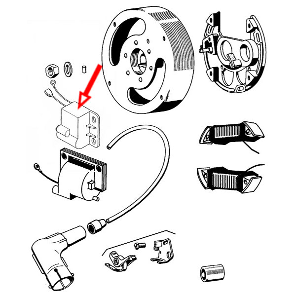 Bobina Tomos 12V elektronsko paljenje sa 2 izvoda Wat Yong