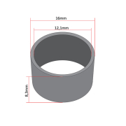 Čaura odstojnik točka Tomos A3 A35 fi 12x16x8,3 mm prednji žbicani