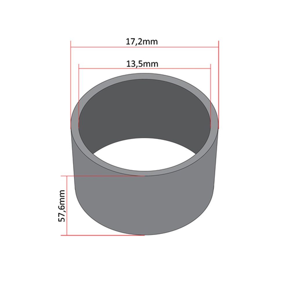 Čaura odstojnik točka Tomos A3 fi 13,5x17,2x57,6 mm zadnji žbicani