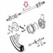 Čaura odstojnik točka Tomos A3 A35 fi 13,5x17,2x64 mm zadnji liveni