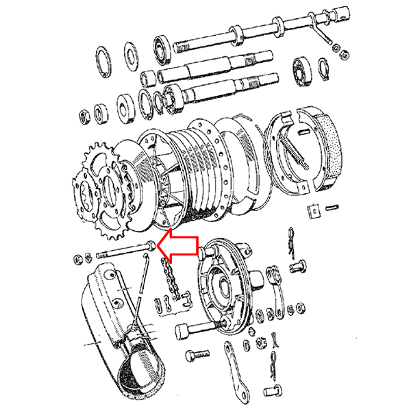 Šraf zadnjeg lančanika Tomos T12 M7x50 mm