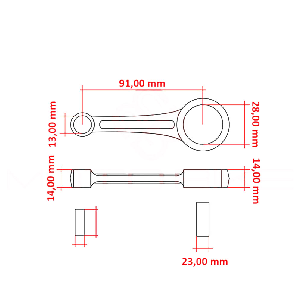 Klipnjača Honda 4T 50cc Big Bore PROX