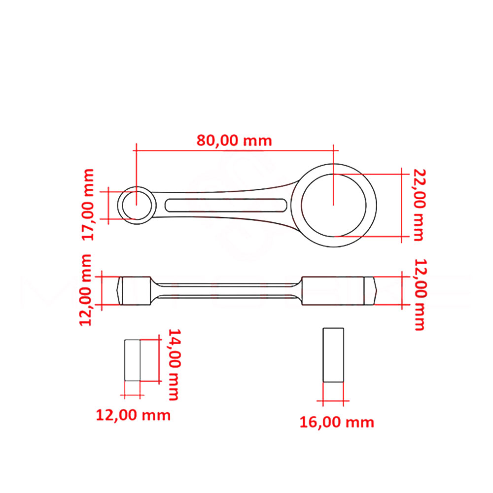 Klipnjača Piaggio/Gilera 2T 50cc CKR or