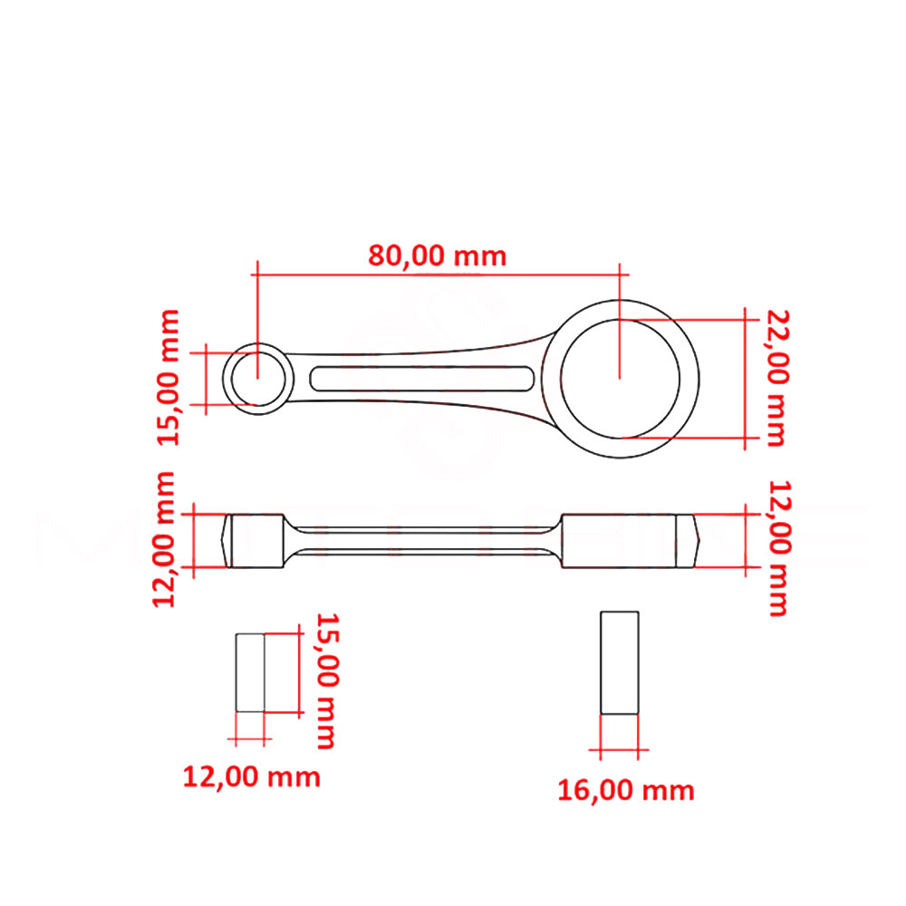 Klipnjača Peugeot 2T 50cc CKR or