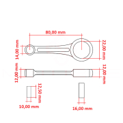 Klipnjača Minarelli fi10mm 2T 50cc CKR or
