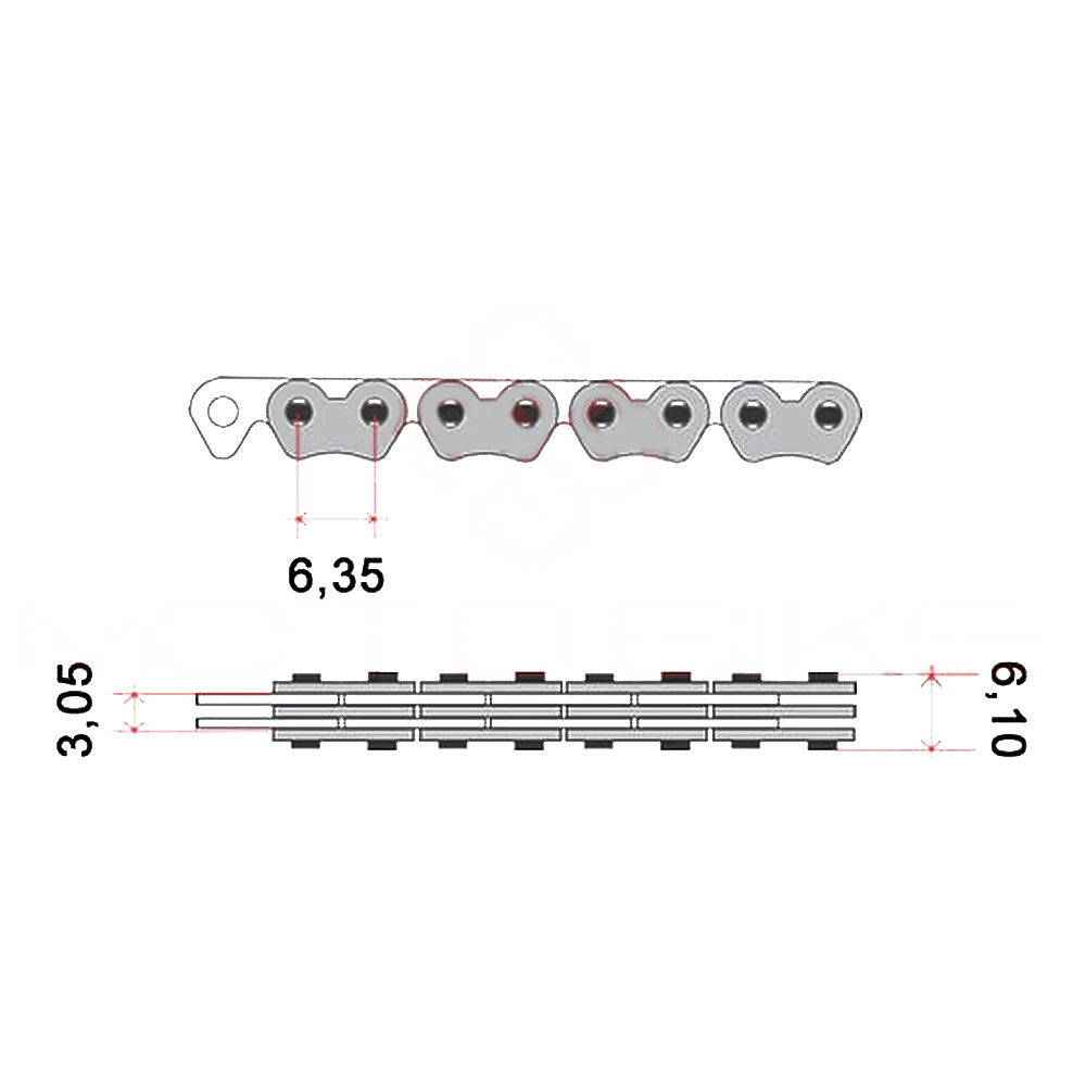 Lanac bregaste osovine Kineski skuter GY6 125cc CN 90 linkova