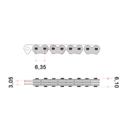 Lanac bregaste osovine Piaggio / Yamaha 125cc 96 linkova KMC