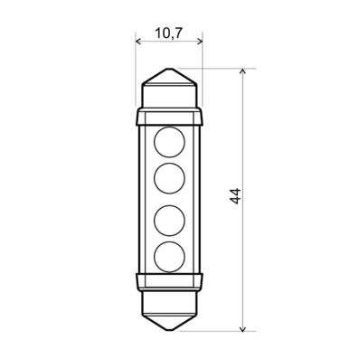 Sijalica 12V SV8.5 bela 4 led RMS 1 komad