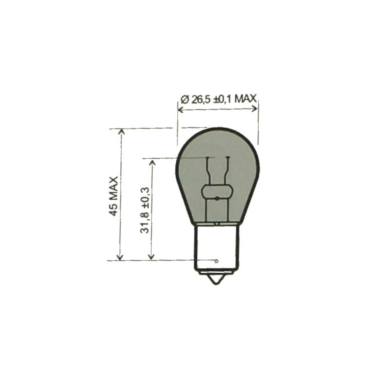 Sijalica 12V 21W žuta S25 RMS