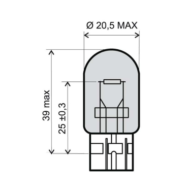 Sijalica 12V 5/21W ubodna T20 žuta RMS