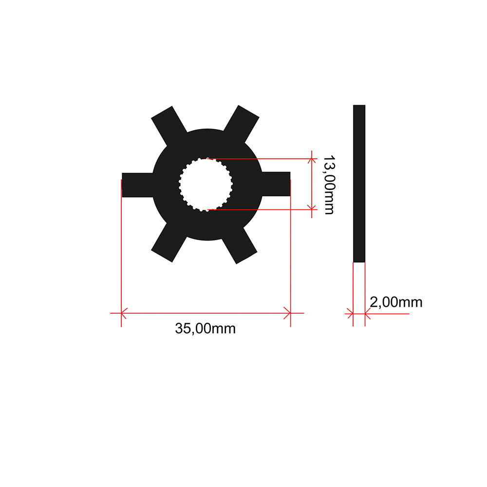 Podloška ventilatora varijatora zvezdasta Minarelli 50cc fi 13mm RMS