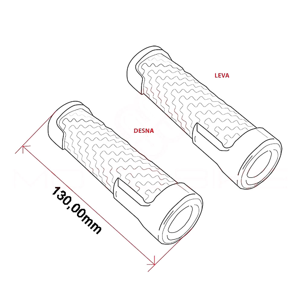 Gume ručke Vespa PX-PK (original šara) RMS dužina 130 mm zatvorene