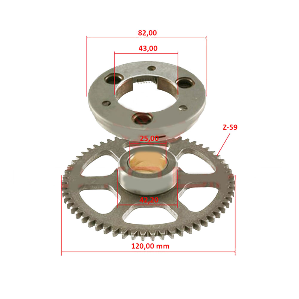 Prenosni mehanizam Yamaha X-City,X-Max 125cc 4T sa zupčanikom RMS
