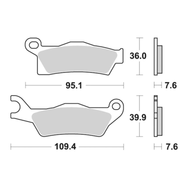 Disk pločice PERFTEC R90 S2019R ( SEMI-SINTER )