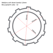 Lamele TRW MCC611PK kompletne BMW K/ R 1200 05-09