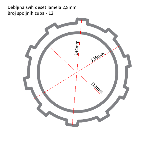 Lamele TRW MCC343-10 set(Suzuki GSX-R1000 01-04)