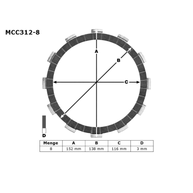 Lamele TRW MCC312-8 set