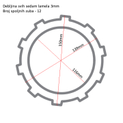 Lamele TRW MCC116-7 set(Honda)