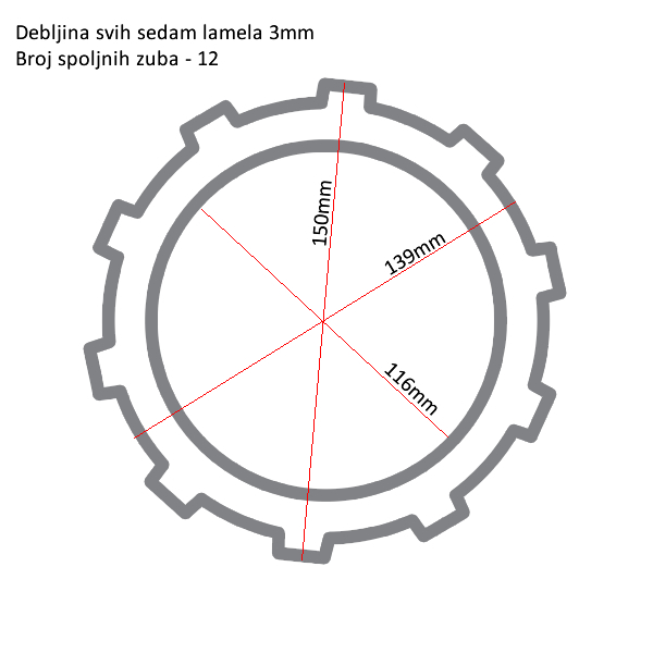 Lamele TRW MCC116-7 set(Honda)