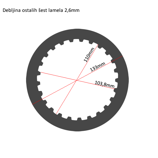 Lamele TRW metalne MES356-7 set