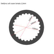 Lamele TRW metalne MES350-8 set