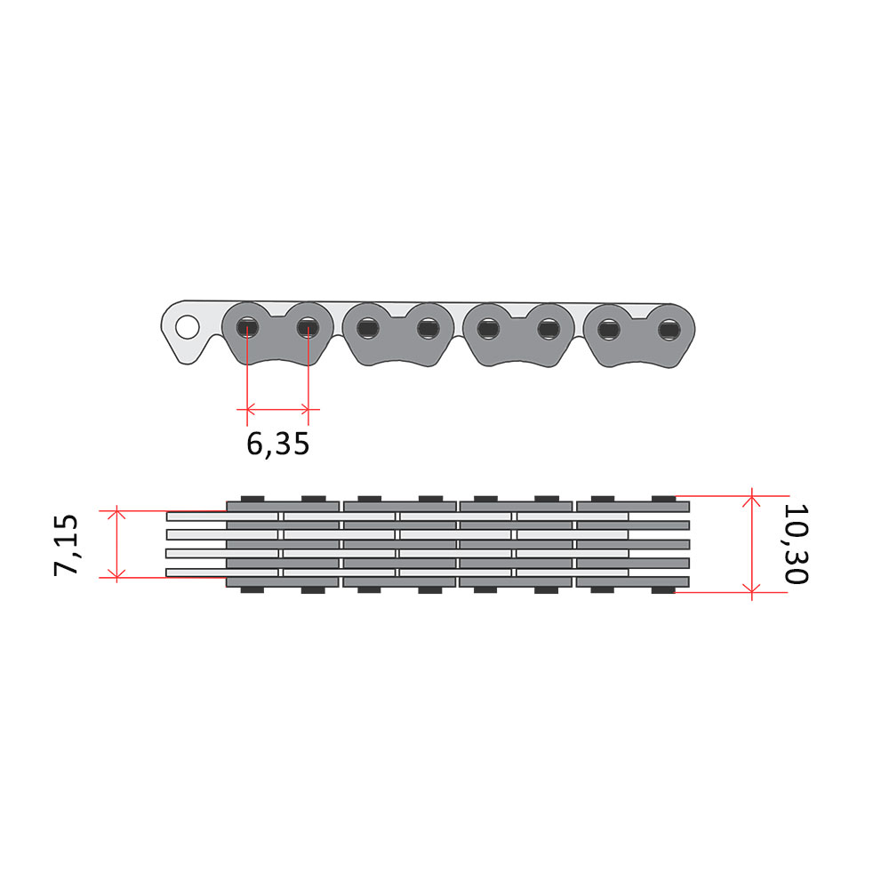 Lanac bregaste osovine DID SCR0412-116L linkova