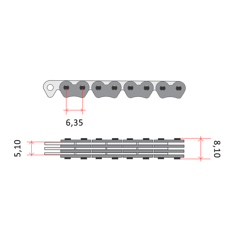 Lanac bregaste osovine DID SCR0409-124L linka