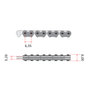 Lanac bregaste osovine DID SCR0404-98L linkova