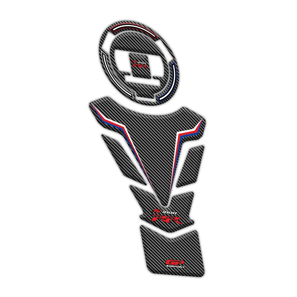 Nalepnice rezervoara TANK PAD set BMW S 1000 RR (15-18) plavo belo crvena carbon GP KOMPOZIT