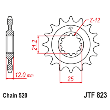 Lančanik prednji JT  JTF823-15 (520)15 zuba