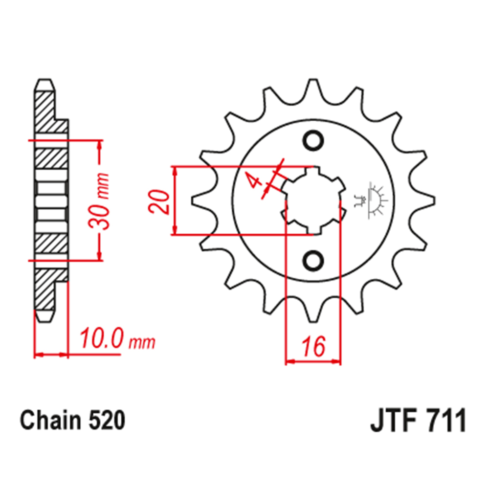 Lančanik prednji JT  JTF711-14-50-32067 (520)14 zuba