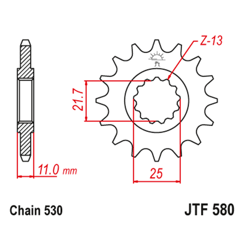 Lančanik prednji JT JTF580-17-50-35017 (50)17 zuba