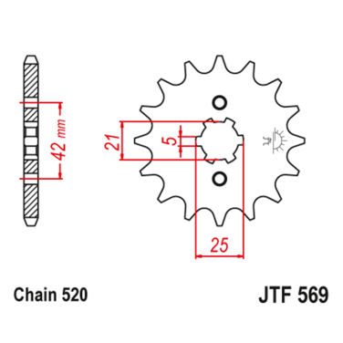 Lančanik prednji JT JTF569-17-50-32016 (520)17 zuba