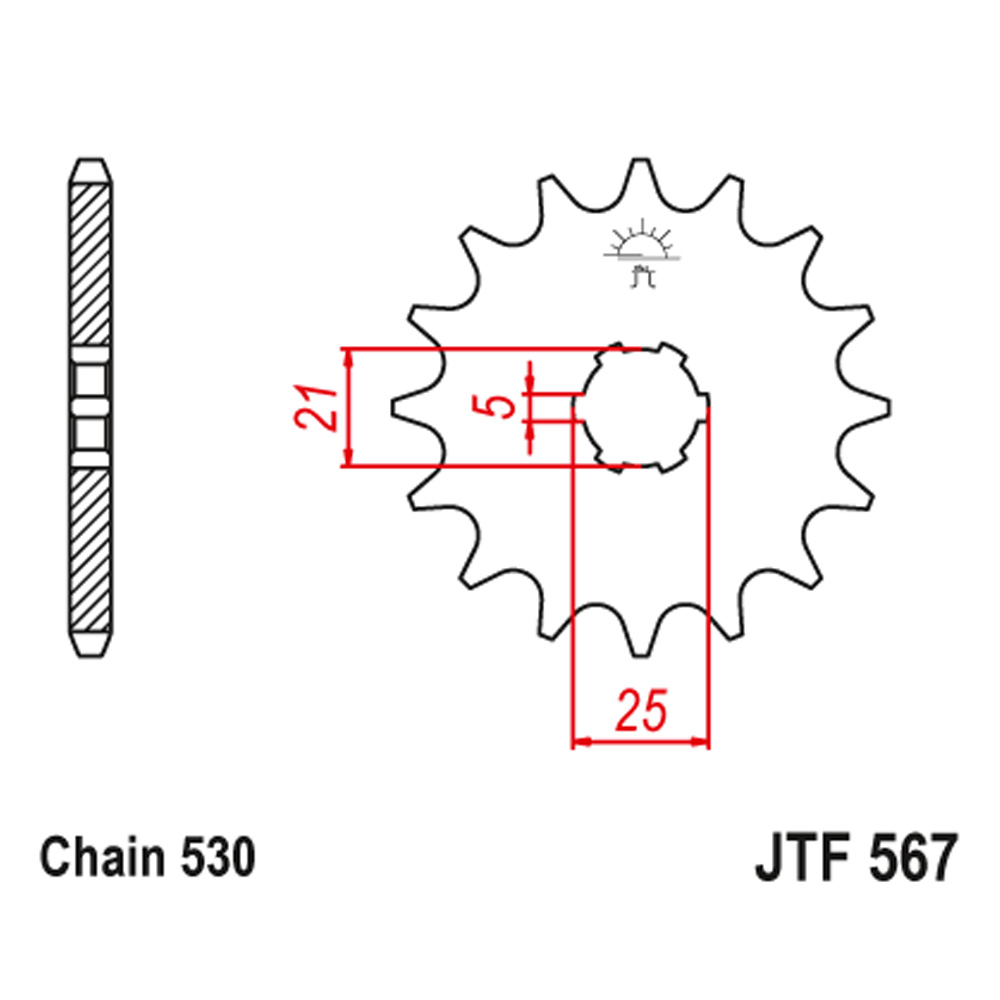 Lančanik prednji JT JTF567-16 (530) 16 zuba