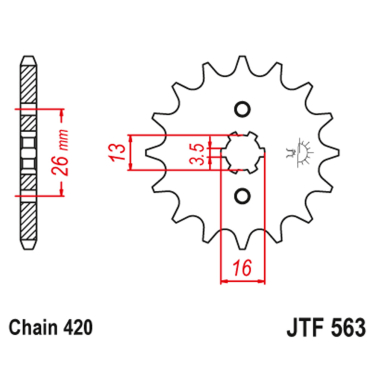 Lančanik prednji JT  JTF563-11-50-13005 (420)11 zuba