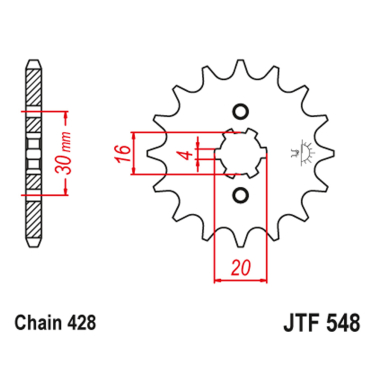 Lančanik prednji JT JTF548-14 (428) 14 zuba