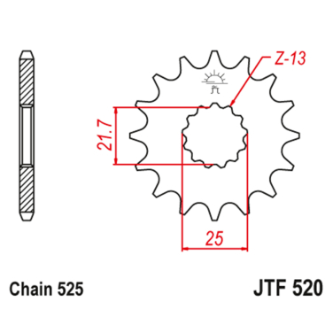 Lančanik prednji JT  JTF520-16-50-29010 (525)16 zuba