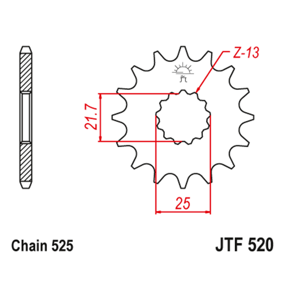 Lančanik prednji JT  JTF520-15-50-29010 (525)15 zuba