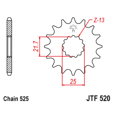 Lančanik prednji JT  JTF520-14-50-29010 (525)14 zuba