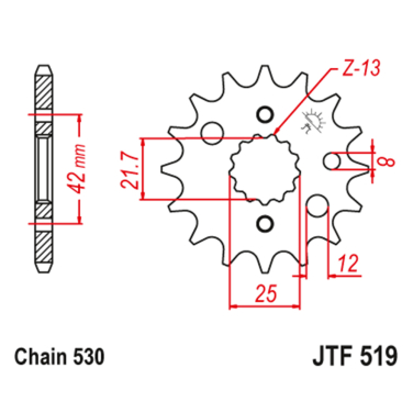 Lančanik prednji JT  JTF519-16-50-35021 (50)16 zuba